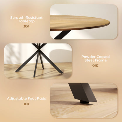 120 cm Dining Table for 4, Industrial Kitchen Table with Steel Legs