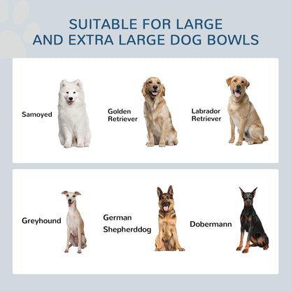 Raised Dog Bowls with Slow Feeder Mat & Semi-Auto Dispenser Function