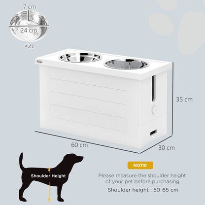 Raised Dog Bowls with Slow Feeder Mat & Semi-Auto Dispenser Function