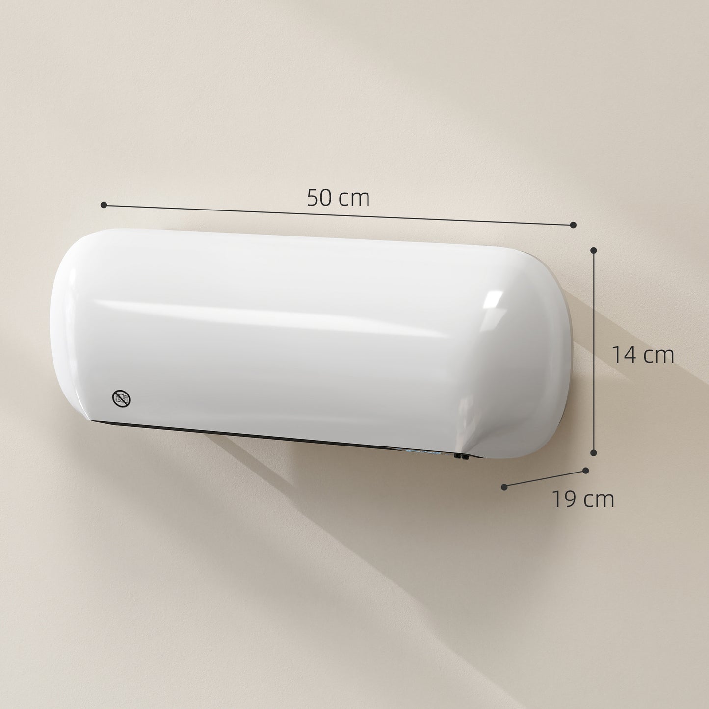 Ceramic Electric Heater 2000W with Fan, Wall Mounted, White