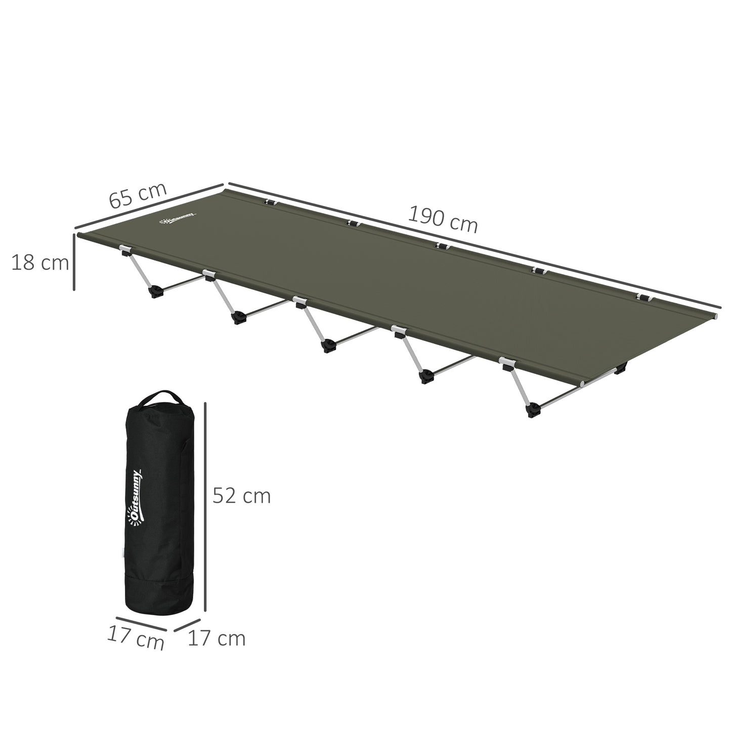 Lightweight Camping Cot Portable Compact Sleeping Bed w/ Carry Bag