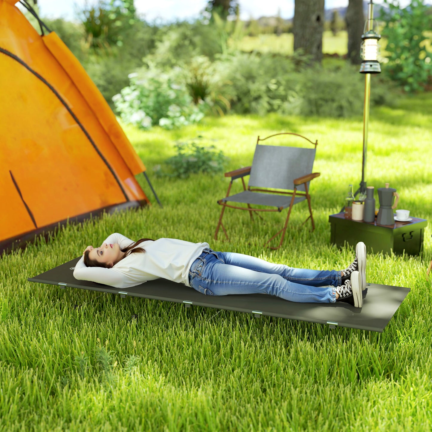Lightweight Camping Cot Portable Compact Sleeping Bed w/ Carry Bag