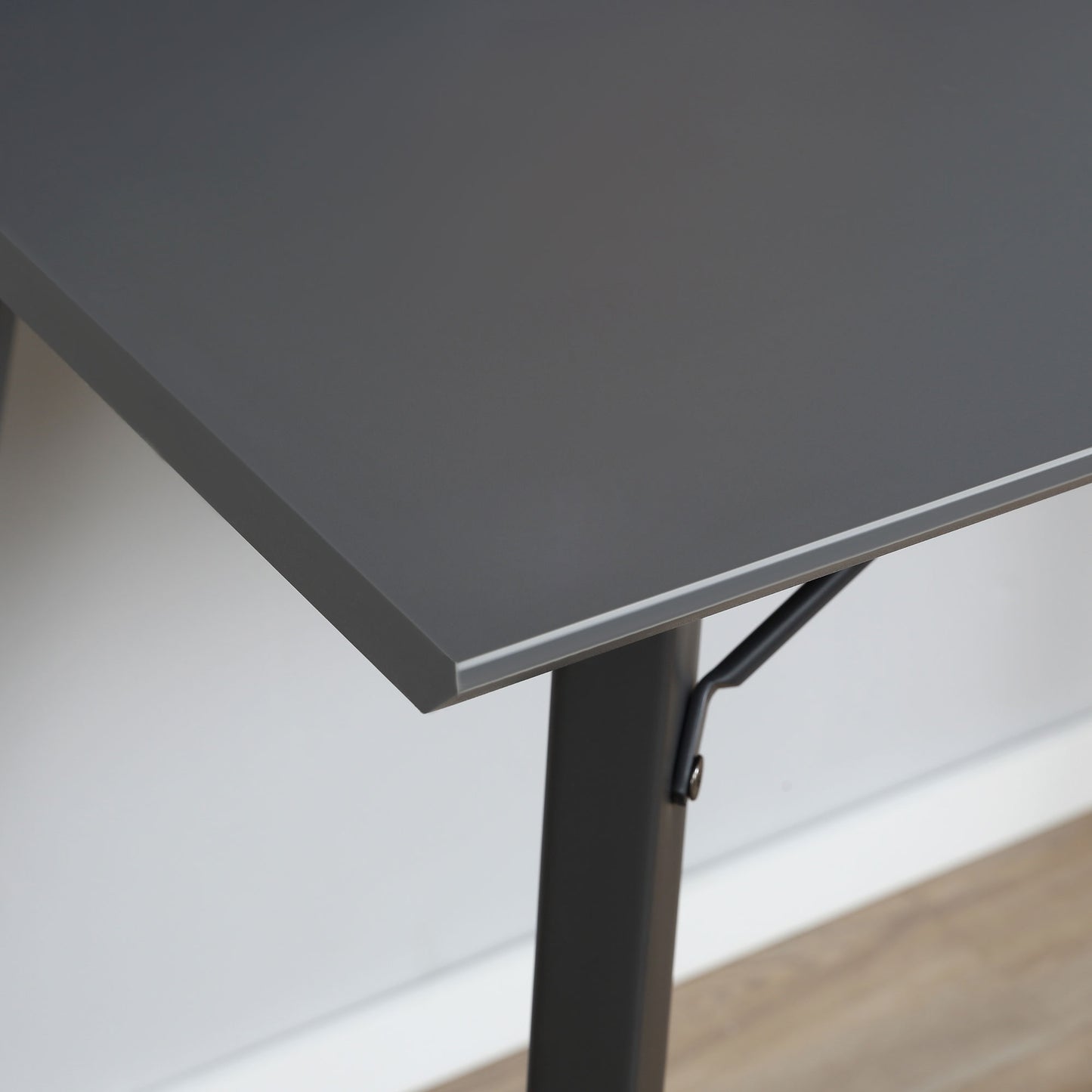 Built-In Storage Desk Workstation Steel w/ Adjustable Feet Drawer Black