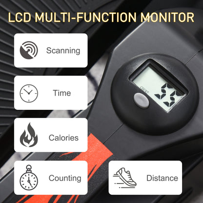 Mini Manual Elliptical Bike Under Desk Bike w/ LCD Monitor Anti-Slip Pedals Adjustable Resistance Home Compact Exercise Trainer