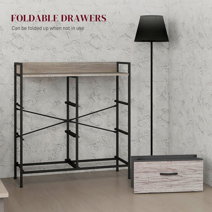 Bedroom Chest of Drawers 6 Drawer Dresser w/ Shelf, Grey Wood Effect
