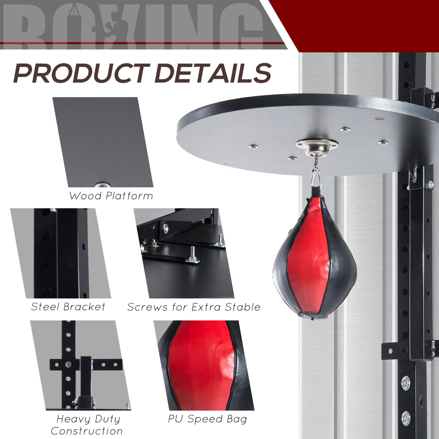 Speed Bag Platform Speedball Frame Set Training Punching Boxing Workout