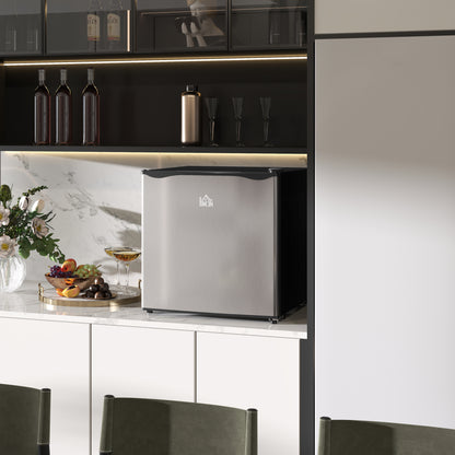 46L Counter Top Fridge with Chiller Box Mini Fridge for Bedrooms Silver