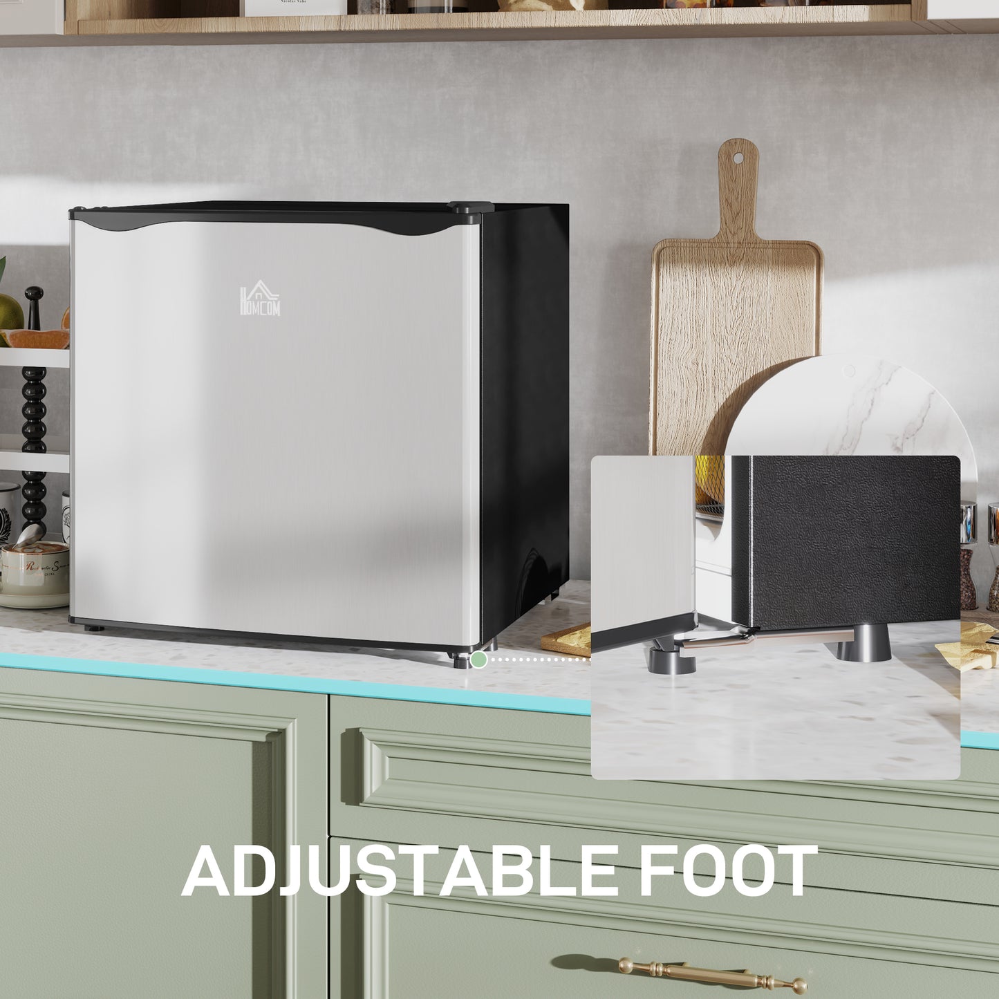 46L Counter Top Fridge with Chiller Box Mini Fridge for Bedrooms Silver
