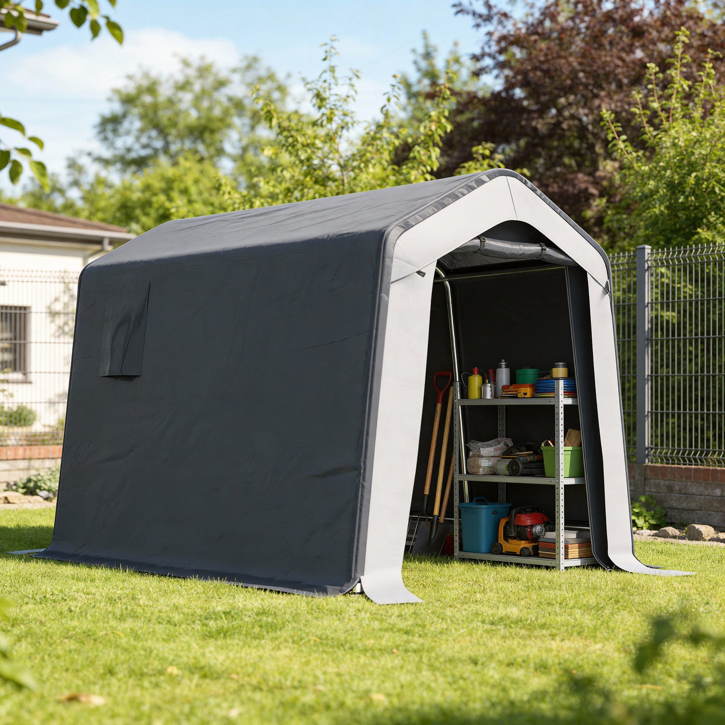 1.8 x 2.4m Portable Storage Shed Heavy Duty Motorbike Shed