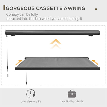 DIY Retractable Canopy with Remote Controller for Patio, Grey