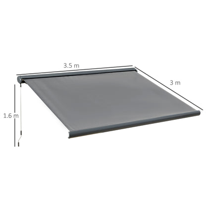 DIY Retractable Canopy with Remote Controller for Patio, Grey