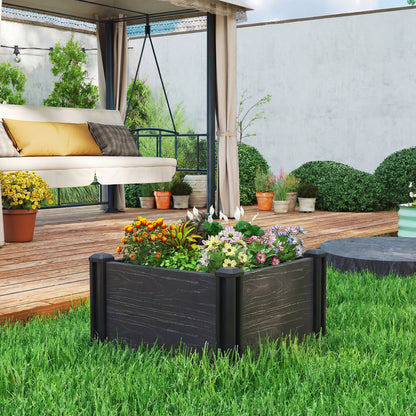 2 x 2 x 1ft Vinyl Raised Garden Bed Kit, Dark Grey