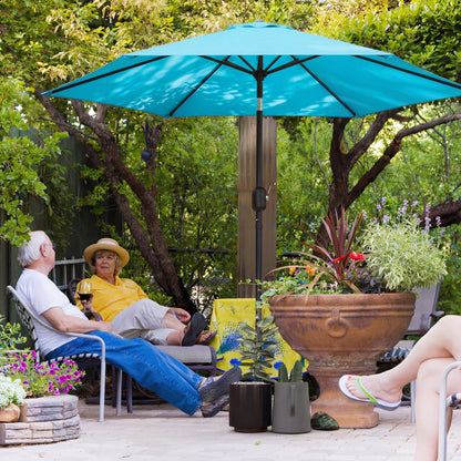 2.6M Garden Parasol Umbrella with Aluminium Pole, Tilt, Crank