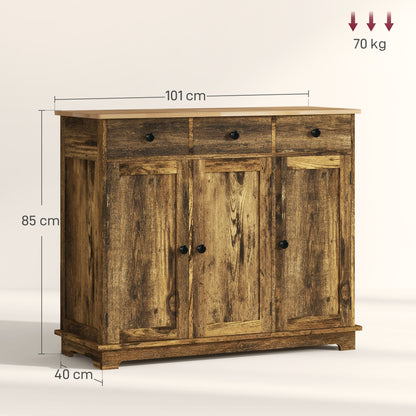 Sideboard Buffet Cabinet with Storage Cabinets and Drawers Brown