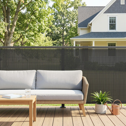 2Pcs Plastic Privacy Screening Fence, 1x5 m Windbreak Fence Grey