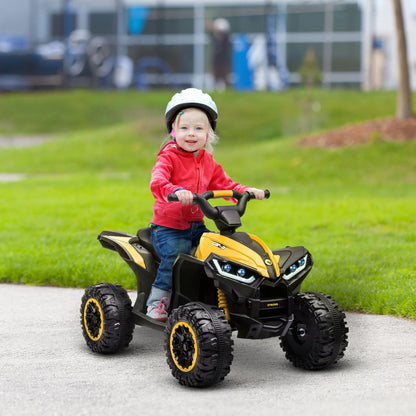 12V Electric Quad Bikes for Kids Ride On Car ATV Toy for 3-5 Years Yellow