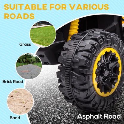 12V Electric Quad Bikes for Kids Ride On Car ATV Toy for 3-5 Years Yellow
