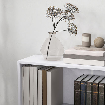 Bookshelf Display Storage Shelf with 2 Compartments for Study White