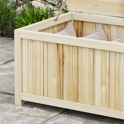 172 Litre Outdoor Storage Box, Wooden terrace Box, Natural