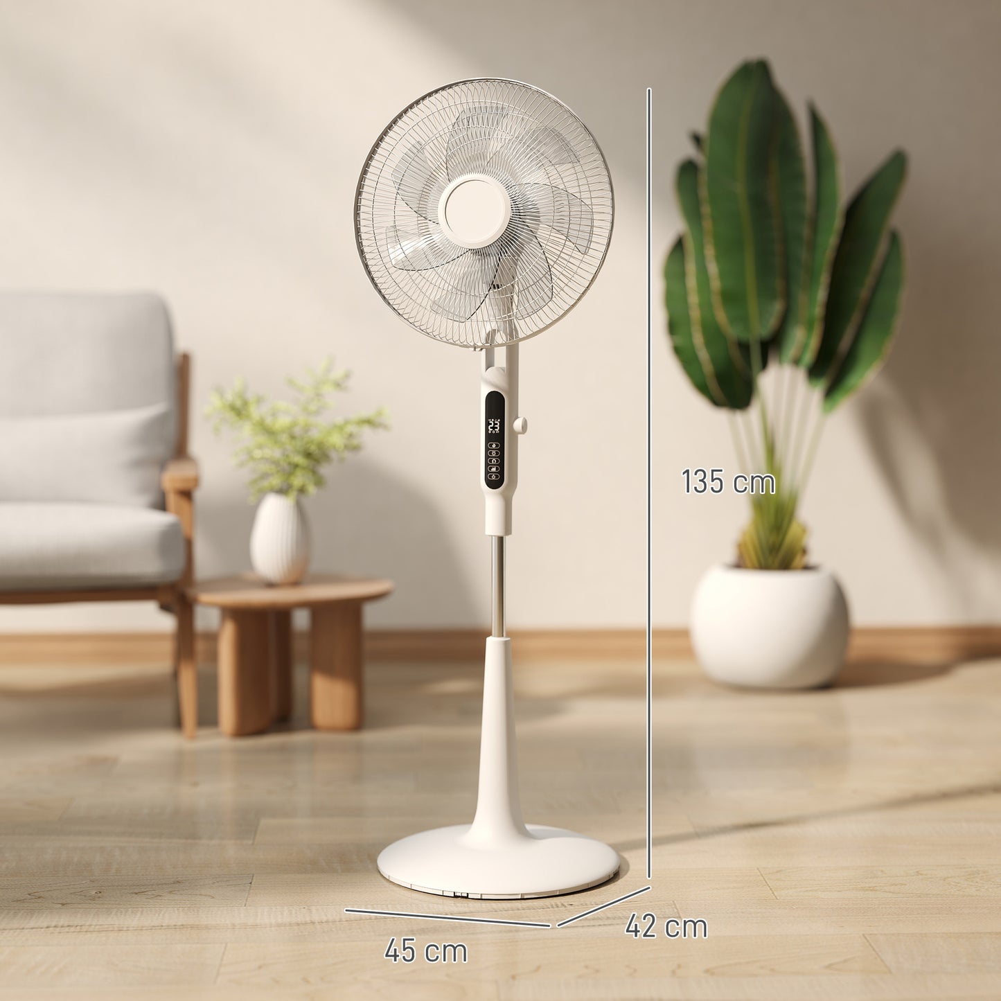 Standing Fan with 75 Degree Oscillation Mosquito Repellent Function
