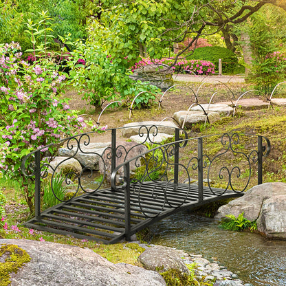184cm Metal Arch Garden Garden Bridge, Black