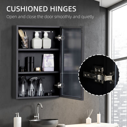 Wall Mounted Bathroom Cabinet with Mirror and Storage Shelves
