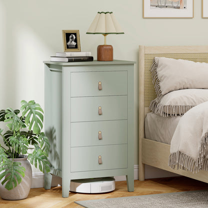 Bedroom Chest of Drawers, Modern 4 Drawer Dresser, Green