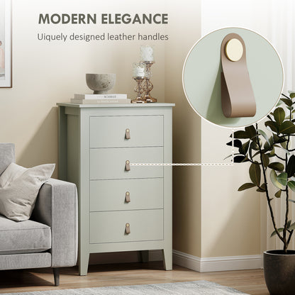 Bedroom Chest of Drawers, Modern 4 Drawer Dresser, Green