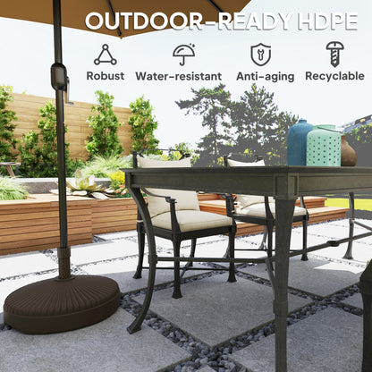 Garden Parasol Base, 28kg Sand Filled, 23kg Water Filled, Brown