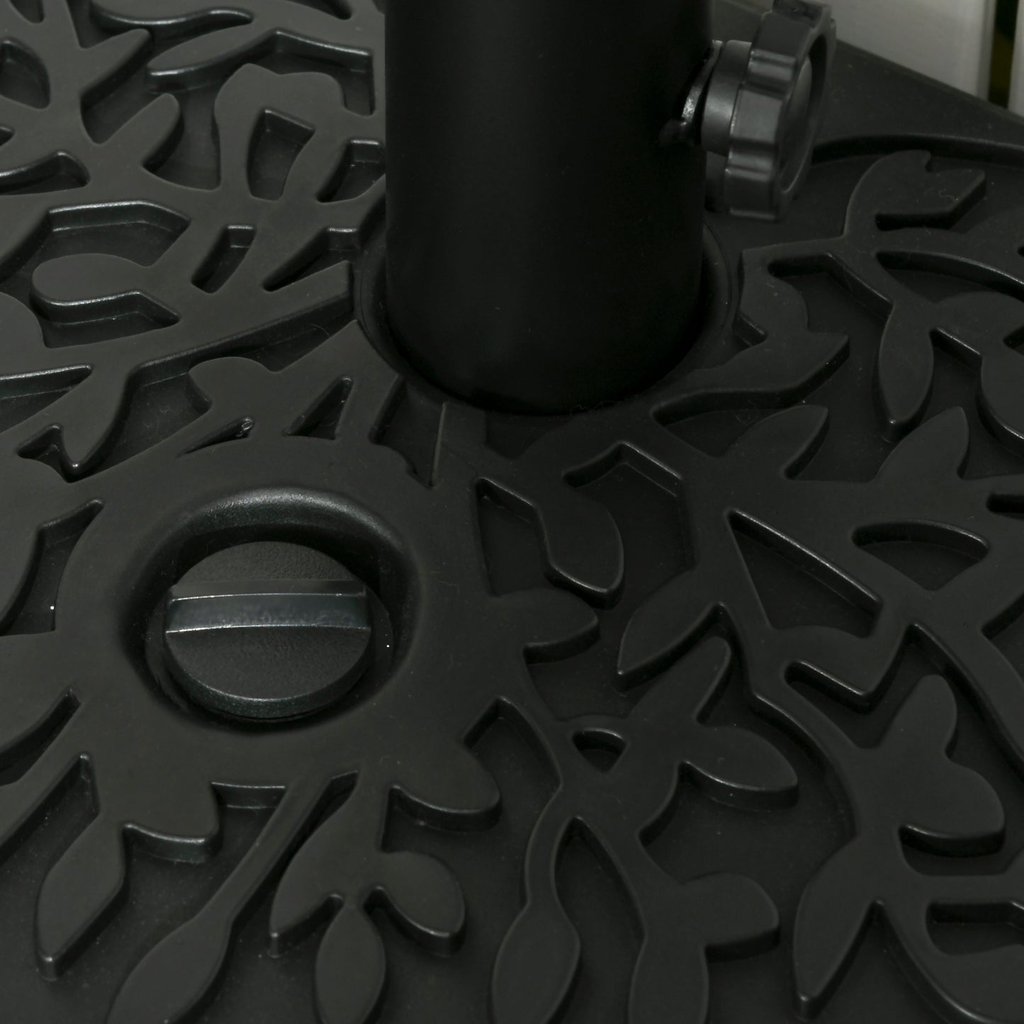 Half Round Patio Umbrella Base for 3.8 cm or 4.8 cm Pole, Black