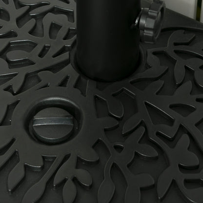 Half Round Patio Umbrella Base for 3.8 cm or 4.8 cm Pole, Black
