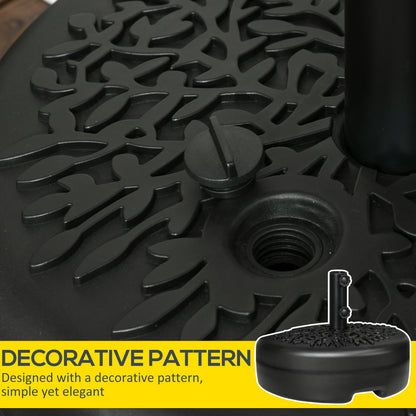 Half Round Patio Umbrella Base for 3.8 cm or 4.8 cm Pole, Black