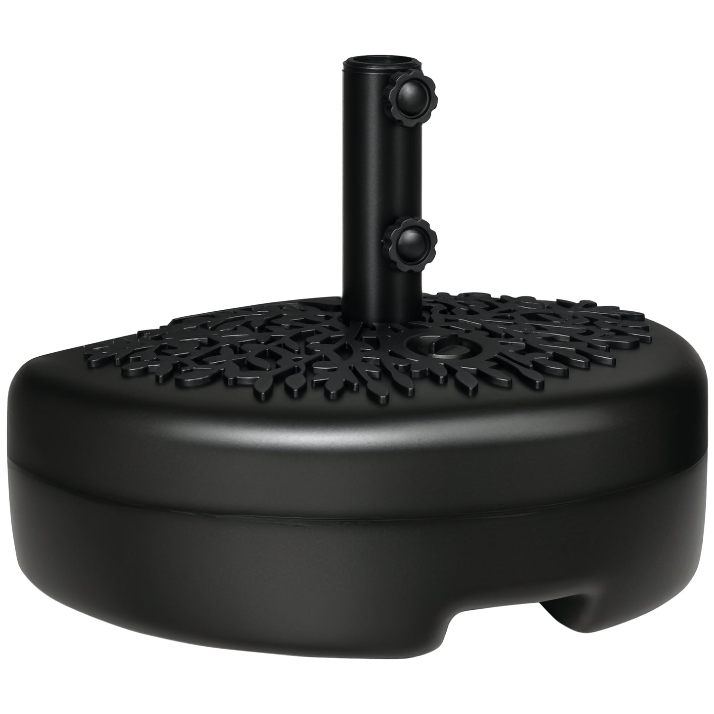 Half Round Patio Umbrella Base for 3.8 cm or 4.8 cm Pole, Black