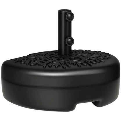 Half Round Patio Umbrella Base for 3.8 cm or 4.8 cm Pole, Black