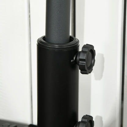 Half Round Patio Umbrella Base for 3.8 cm or 4.8 cm Pole, Black