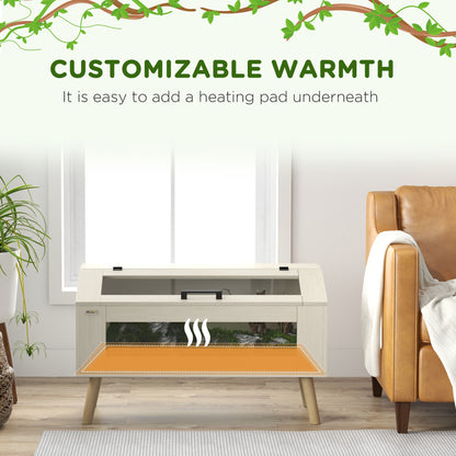 Reptile Terrarium, 140L Snake Vivarium with Tempered Glass Windows