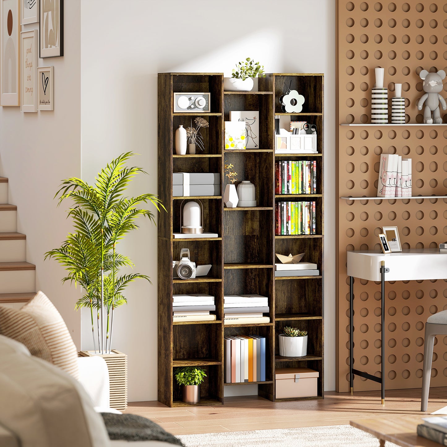 Half Moon Lash Light, Beauty Floor Lamp with Rotatable Head
