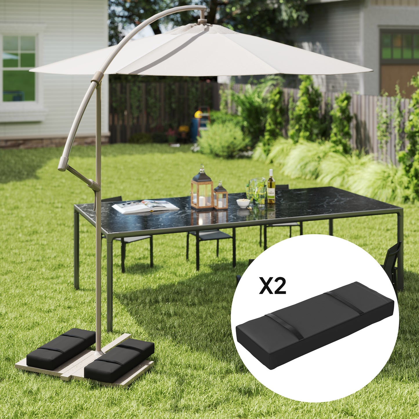 Parasol Weights Set of 2, Parasol Base Weights Bags, Black