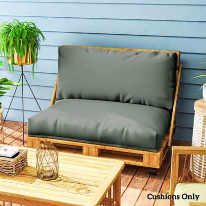 2 Seat Pallet Cushions 20cm Thick Outdoor Seat Pads, Charcoal Grey