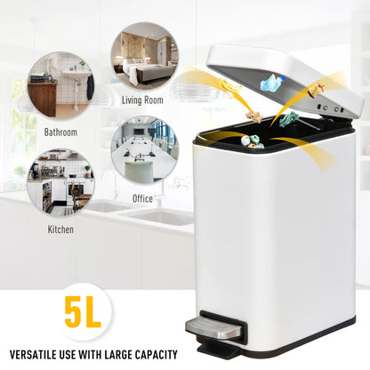 5L Compact Bin With Quiet-Close Pedal Lid