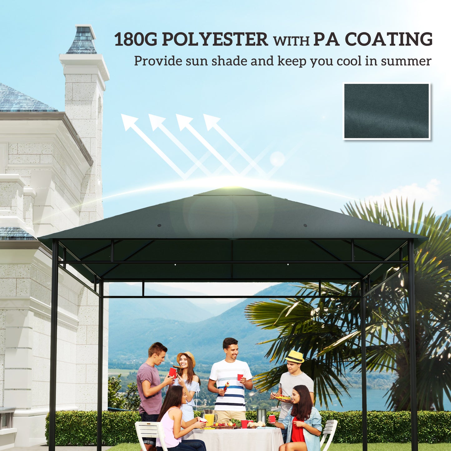 3 x 3 m Gazebo Canopy Replacement Cover, Gazebo Roof Replacement