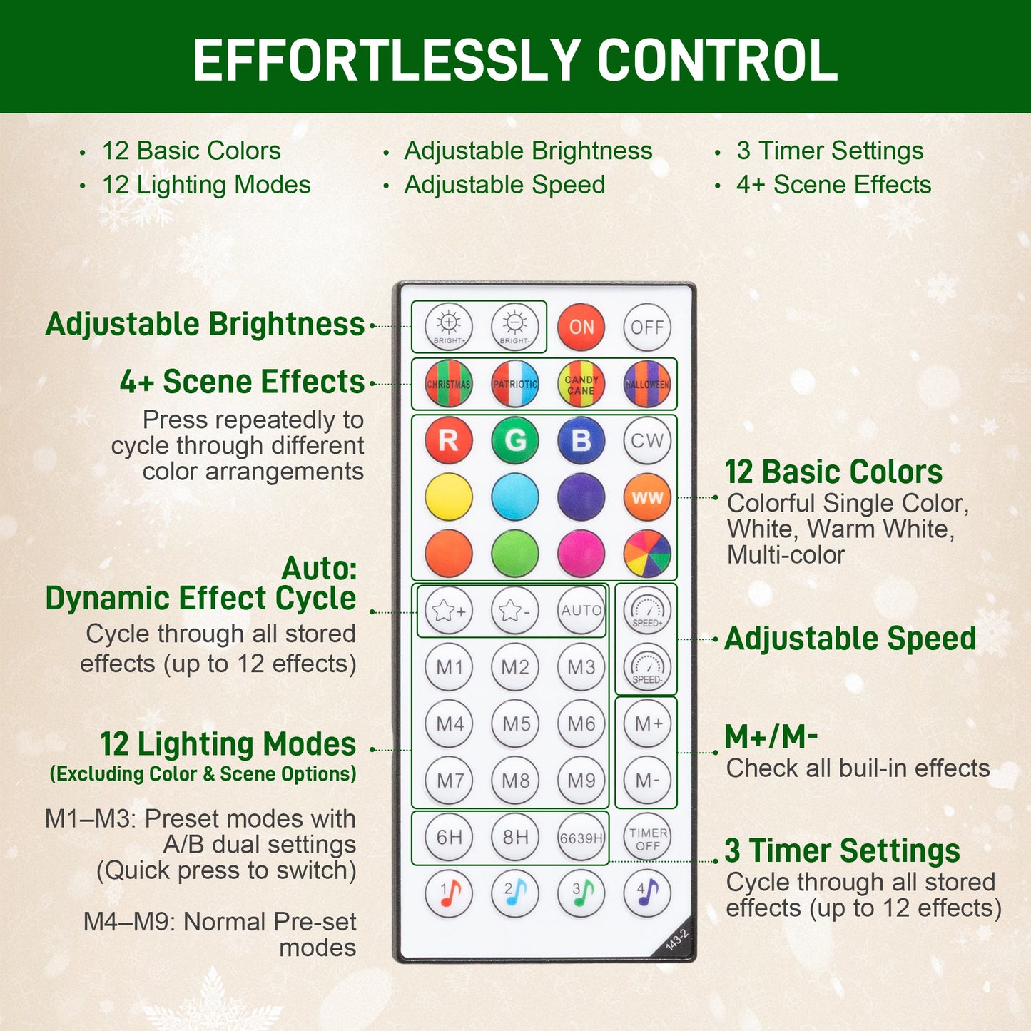 180cm Christmas Tree with Colourful DIY LEDs, Remote, Carolina Pine