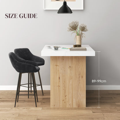 Bar Stools Set of 2 Velvet-Touch Fabric Counter Bar Chairs Dark Grey