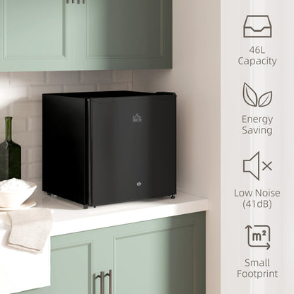 46L Counter Top Fridge Mini Fridge with Lock Chiller Box Black