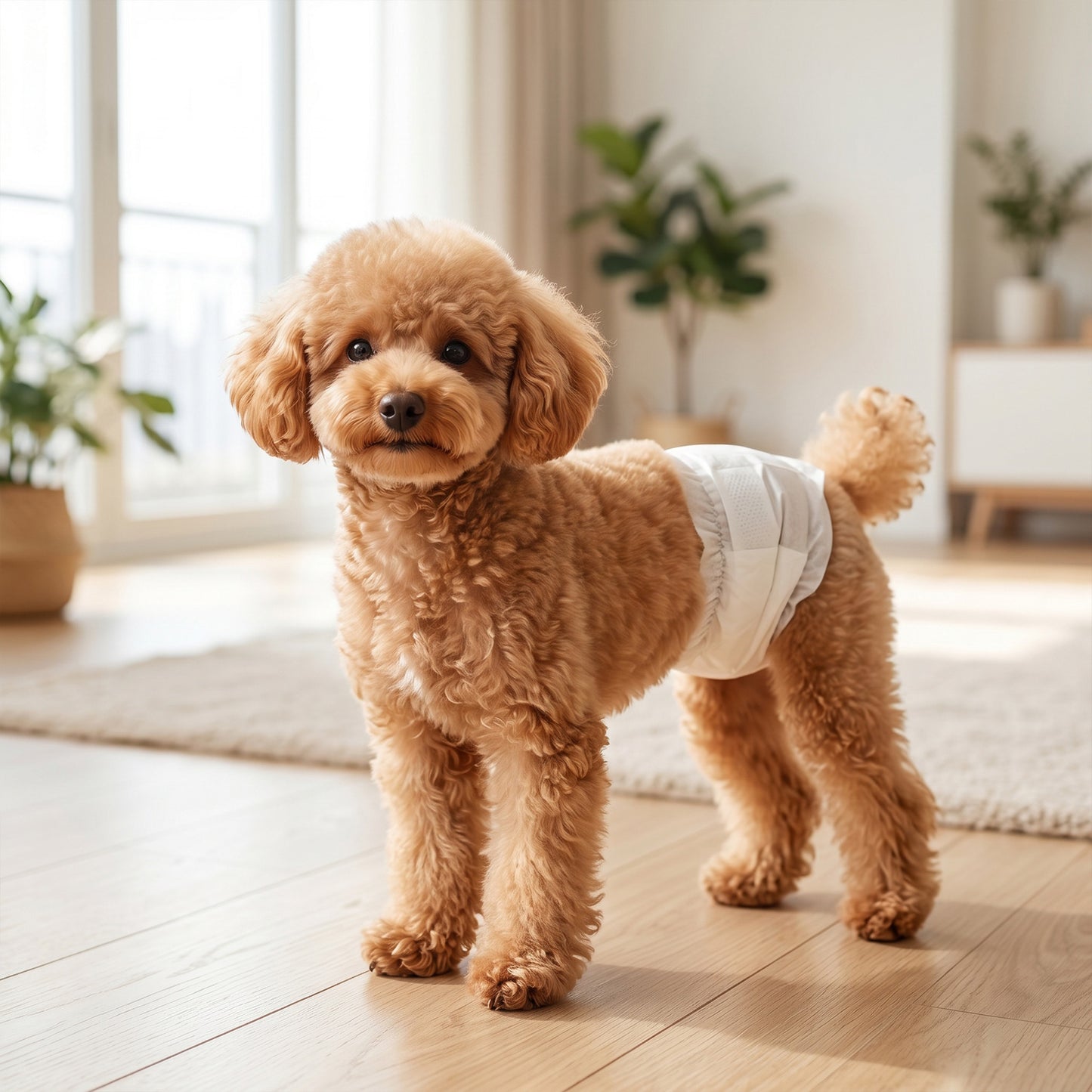 Disposable Dog Diapers Male, 48 Count Absorbent Dog Nappies, Puppy Sanitary Wraps Panties for Incontinence or Excitable Urination and Training, S, 30-48 cm