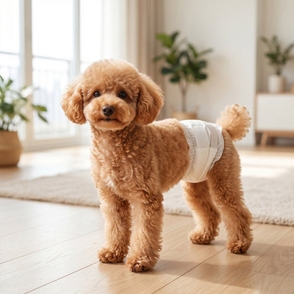 Disposable Dog Diapers Male, 48 Count Absorbent Dog Nappies, Puppy Sanitary Wraps Panties for Incontinence or Excitable Urination and Training, S, 30-48 cm