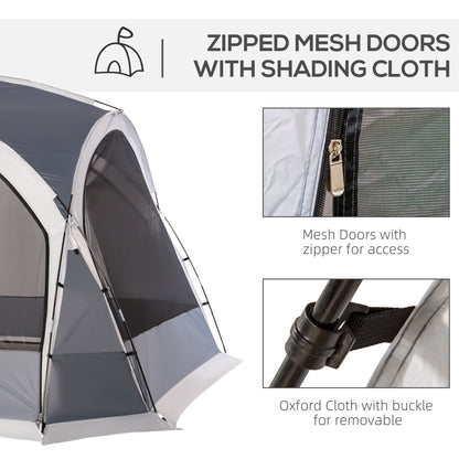 Dome Tent for 6-8 Person Camping Tent w/ Zipped Mesh Doors Lamp Hook