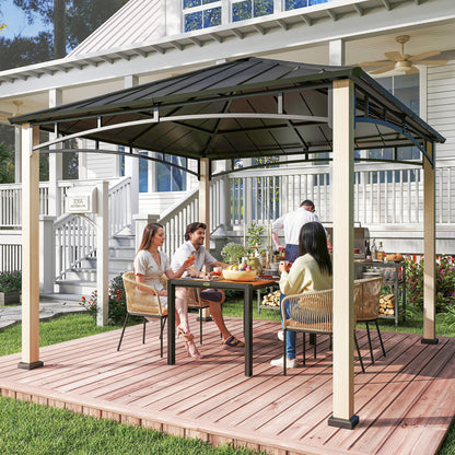 3 x 3(m) Hardtop Gazebo with Metal Roof and Wood Grain Frame