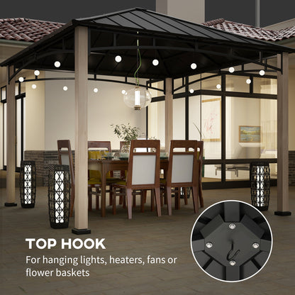 3 x 3(m) Hardtop Gazebo with Metal Roof and Wood Grain Frame
