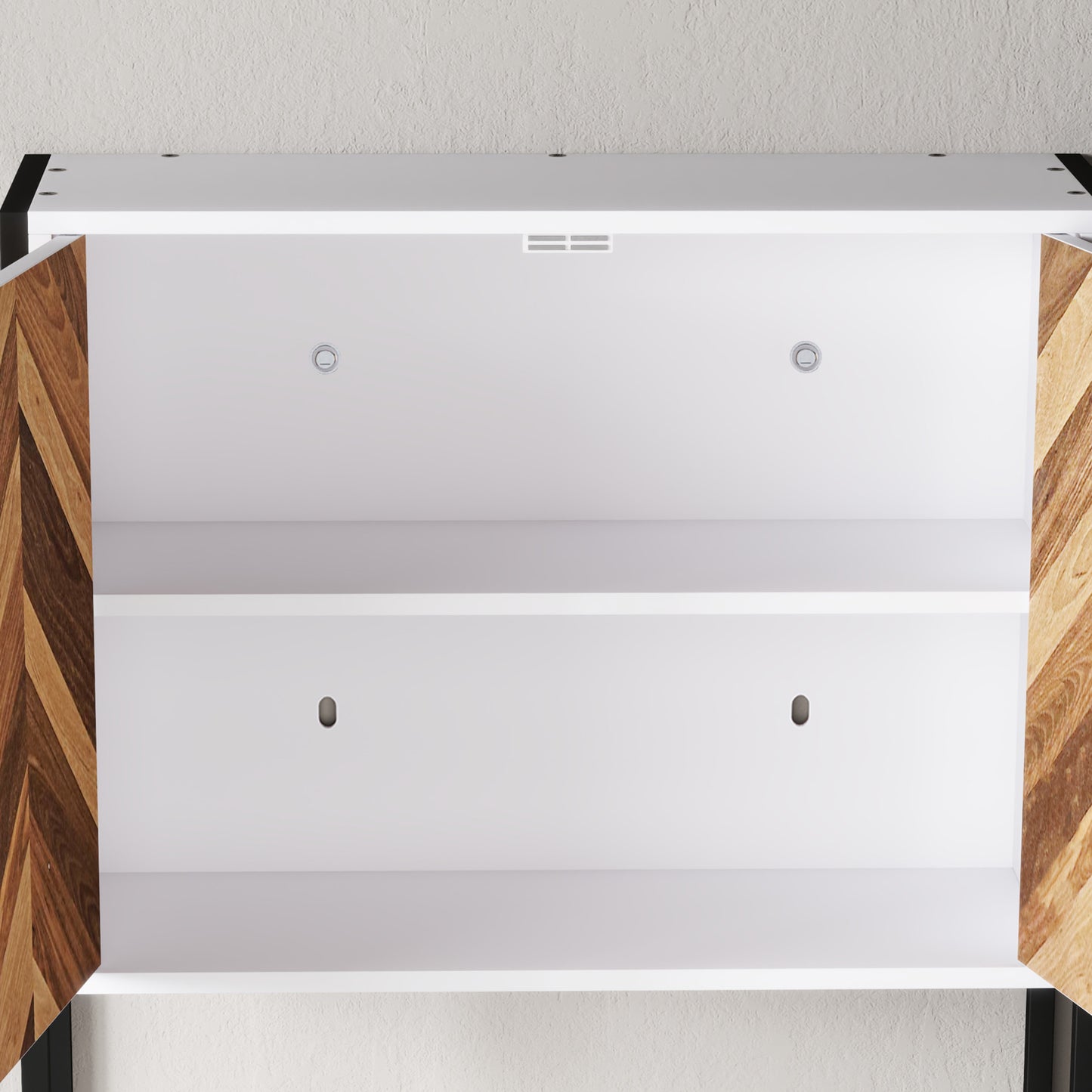 Bathroom Cabinet Wall Mounted Over the Toilet with 2 Doors, Walnut